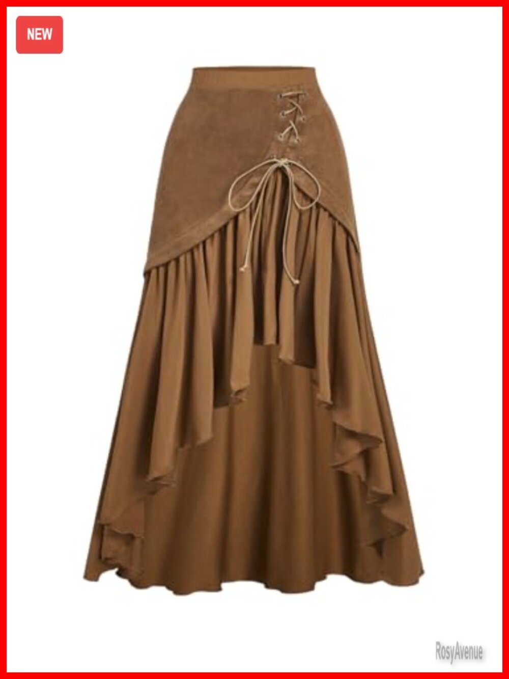 Verdusa Women's Western Rodeo Rave Club Long Skirt Asymmetrical Flowy Ruffle